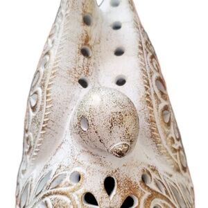 New With Tag Elegant White and Gold Dove Tea Light Holder